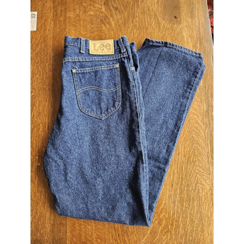 Lee Jeans Mens 38x34 Blue Classic Straight Leg Denim Pants Genuine Retro Style